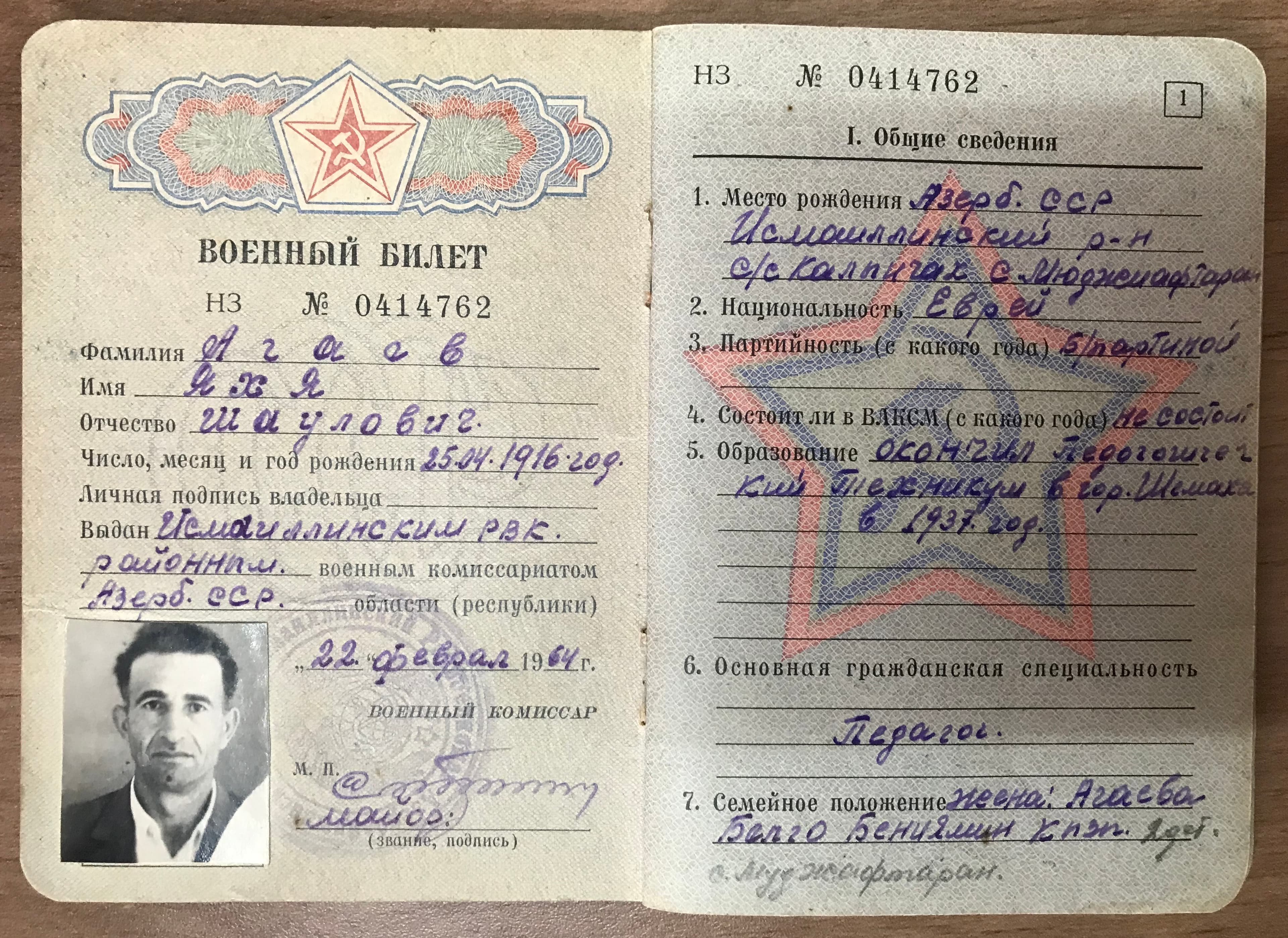 Яхья Шаулович Агаев - директор еврейской школы Мюджи-Гафтаран