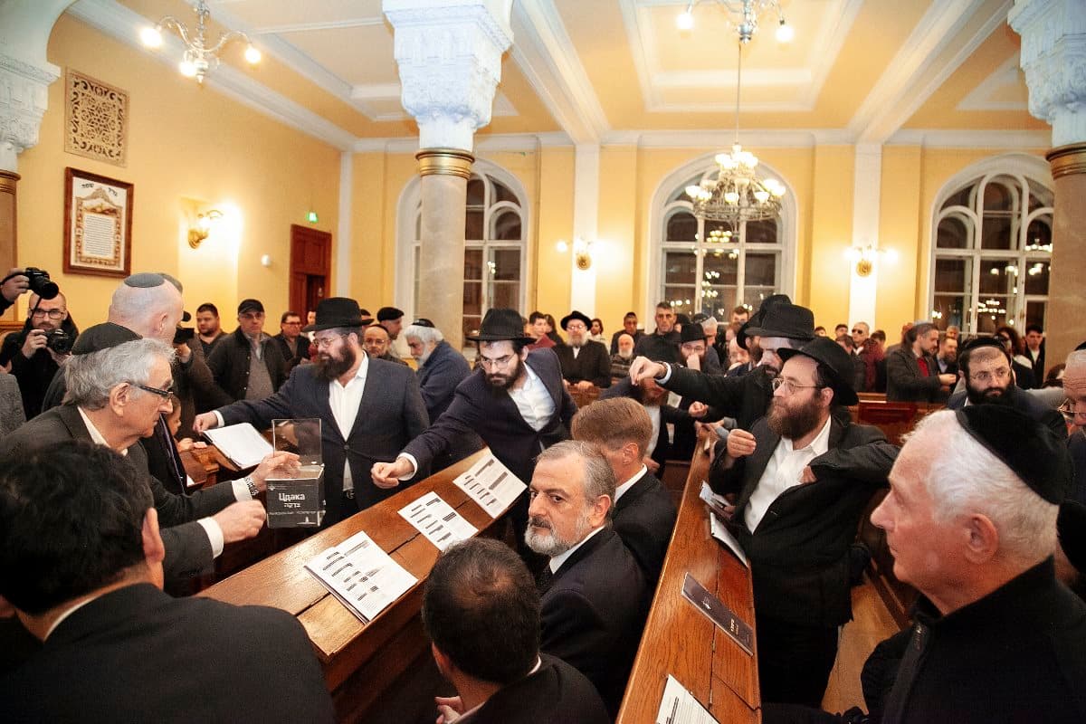 Церемония в поддержку Израиля в Хоральной синагоге Санкт-Петербурга