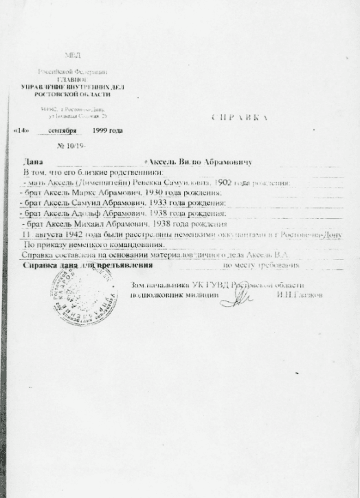 «Легенда Донского сыска» и Холокост