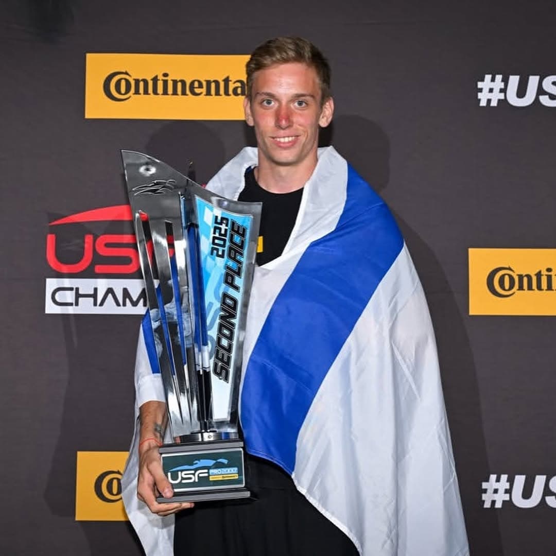 Израильтянин Ариэль Элькин занял второе место в 2025 USF Pro 2000 Championship