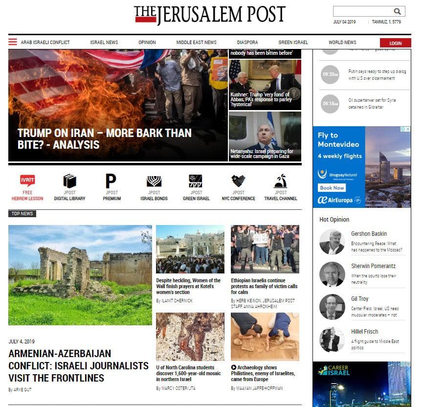 Jerusalem Post: «Армяно-азербайджанский конфликт. Израильские журналисты посетили линию соприкосновения»