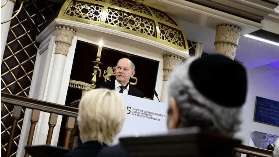 Шольц назвал антисемитизм «позором для Германии» во время выступления в синагоге в годовщину Хрустальной ночи